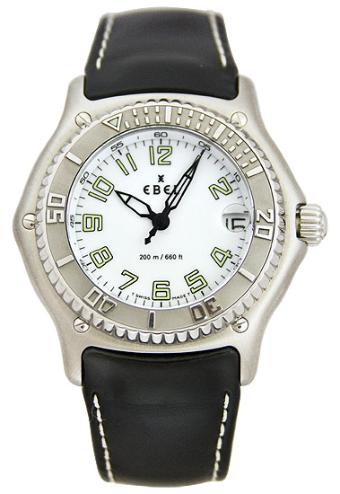 Ebel Discovery 9187341-0635906 Swiss Clone Dive Timepiece with Black Ceramic and Silver Face