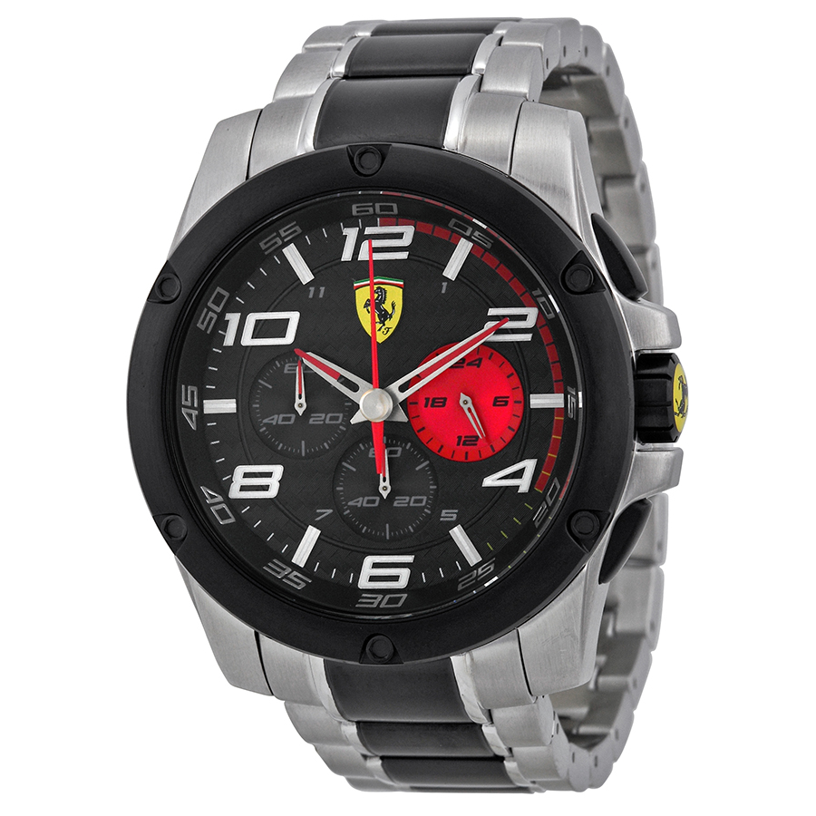 Ferrari Replica Automatic Chronograph Black Face 18K Gold Watch