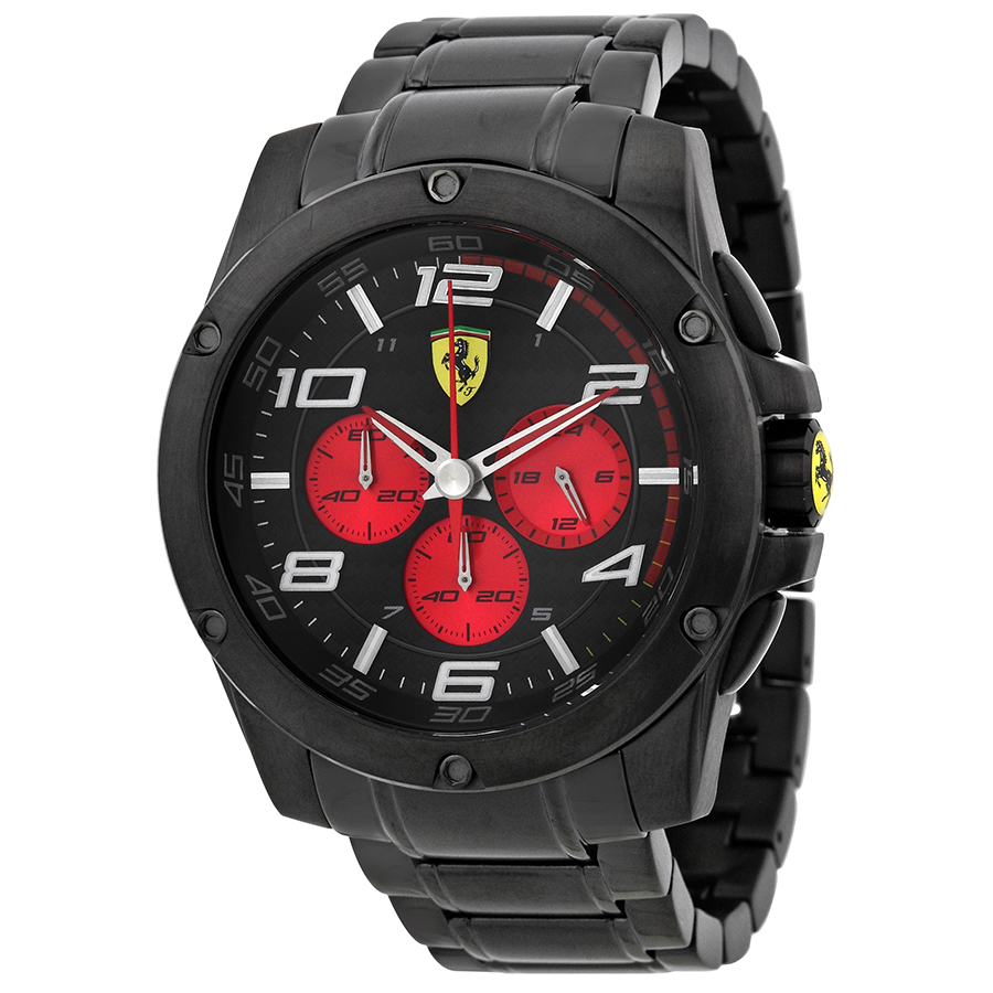 Ferrari Homage Tourbillon Automatic Chronograph 43mm Carbon Case Black Dial Watch