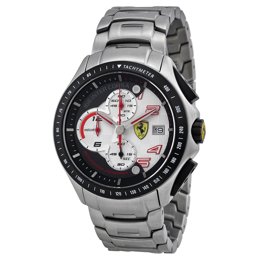 Ferrari Imitation Chronograph Black/White Dial Steel Case Watch