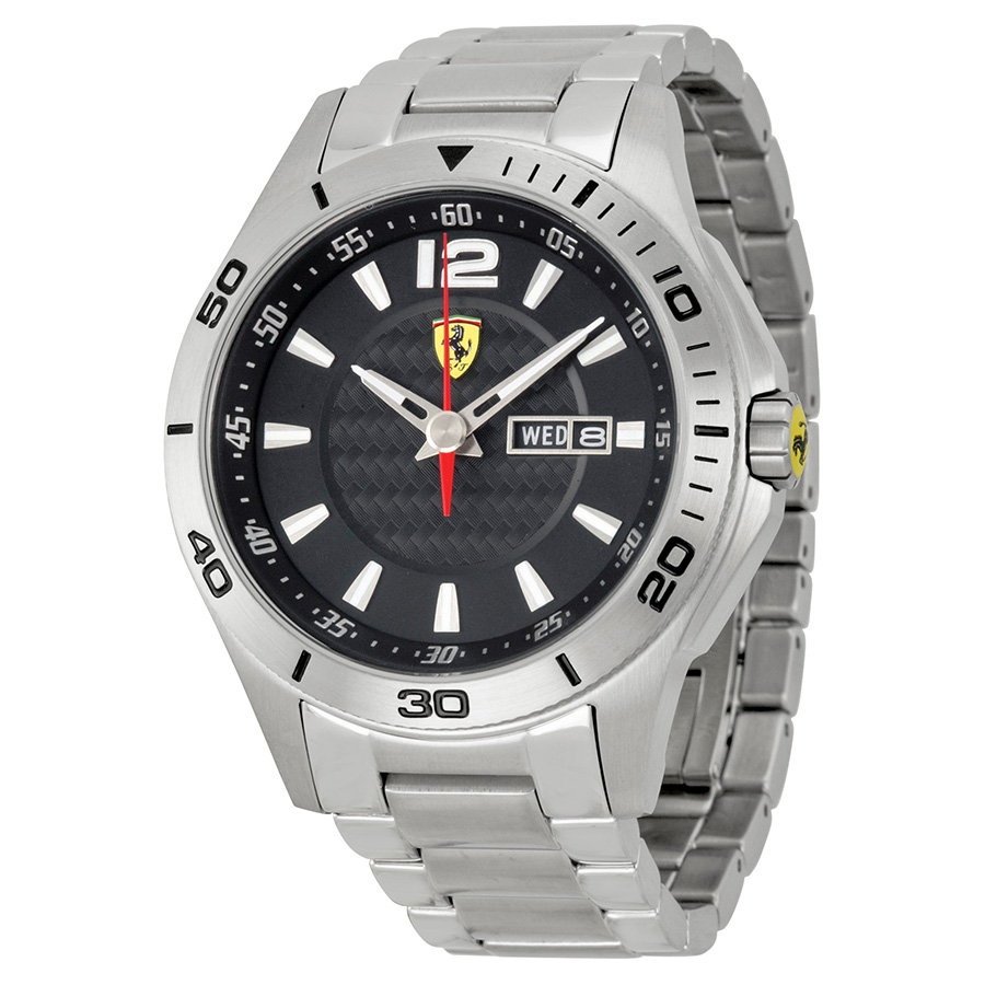 Ferrari Replica Chronograph Automatic Steel Case Black Dial Watch