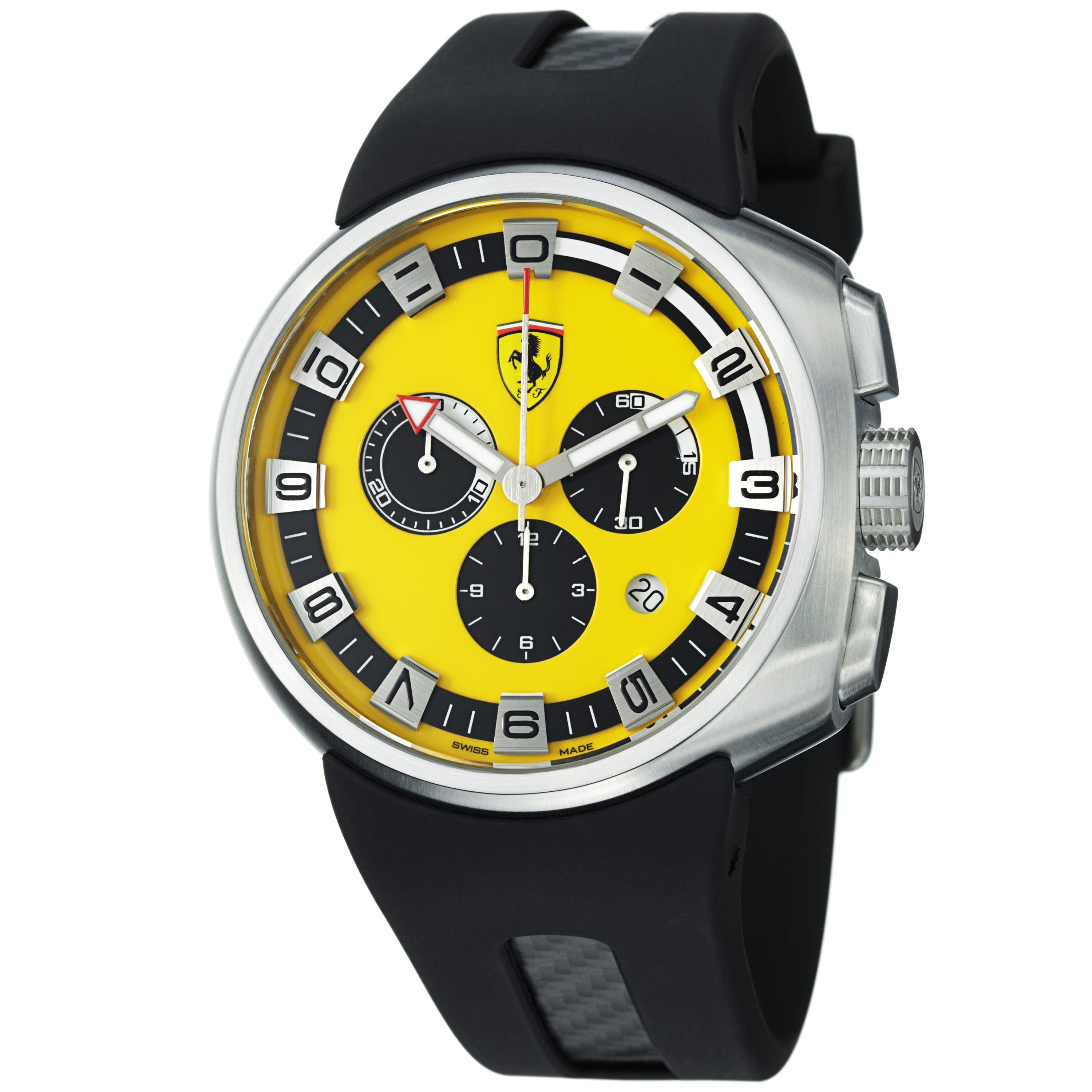 Ferrari F1 Homage Carbon Case Automatic Chronograph Silver Watch