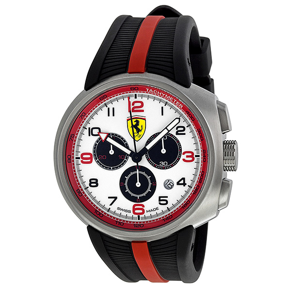 Ferrari F1 Homage Chronograph White Face Carbon Case Watch