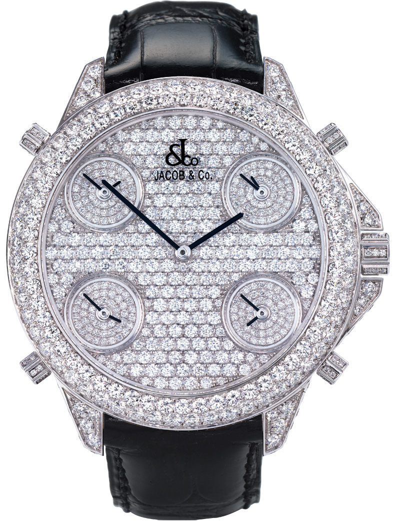 Jacob & Co. Royal Collection Diamond-Encrusted 18K White Gold Watch - Timeless Elegance
