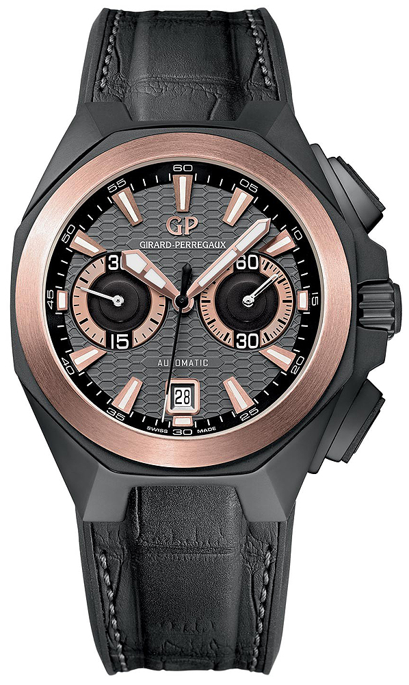 Girard Perregaux 49970-34-232-BB6A Self-Winding Black Diver Chronograph Watch