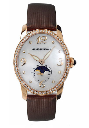 Girard Perregaux Cats Eye Ladies Watch with Diamond Bezel & Mother of Pearl Dial