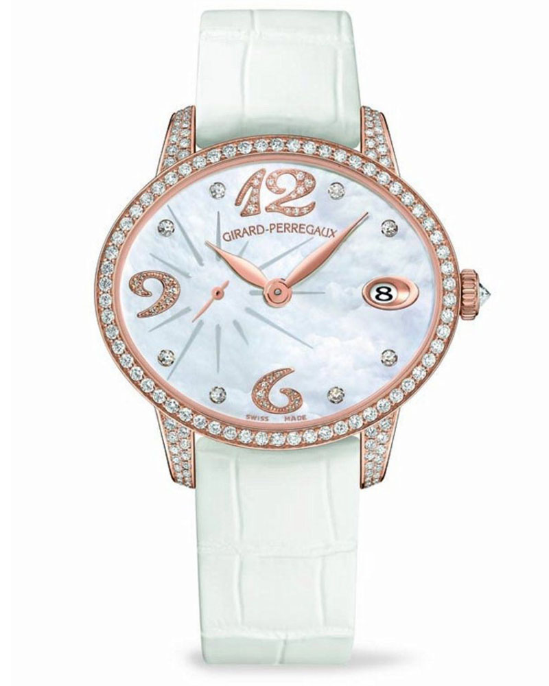 Girard Perregaux Imitation Mother of Pearl Cats Eye Diver 42mm Automatic Black Band Watch