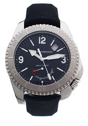Girard Perregaux Seahawk II Clone 49900-0-11-6146 Mens Watch with Jet Black Face & Steel Case