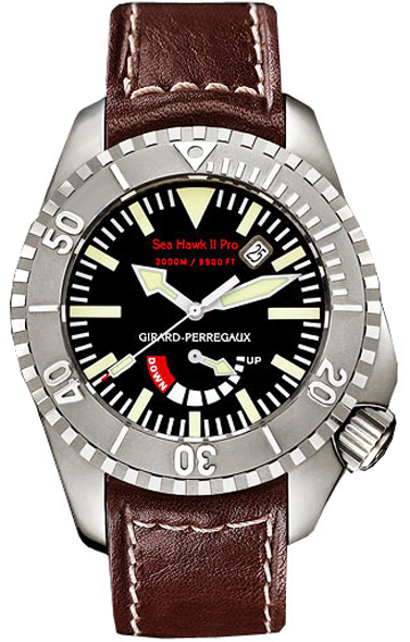 Girard Perregaux Seahawk II Swiss Clone 41mm Jet Black Face Automatic Diver Watch