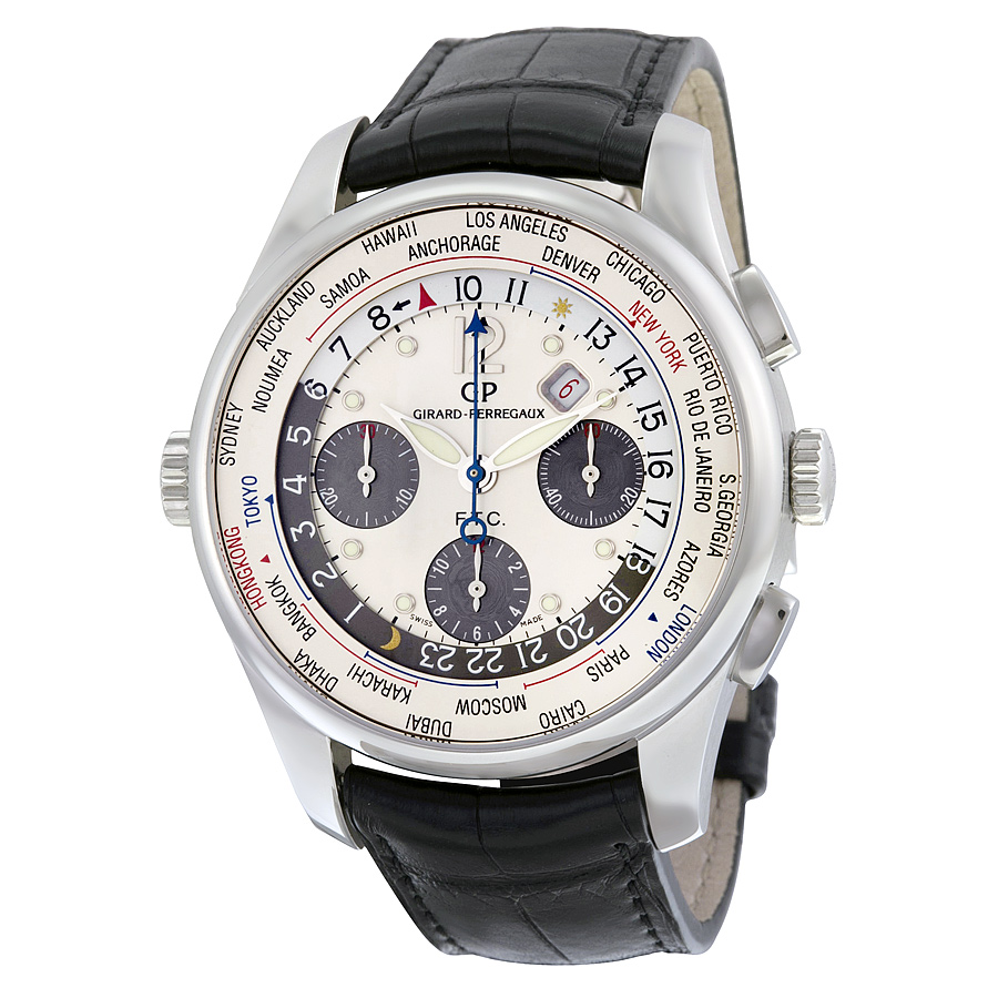 Girard Perregaux Time Zone Master 49805-11-152-BA6A Automatic Silver Dial Watch