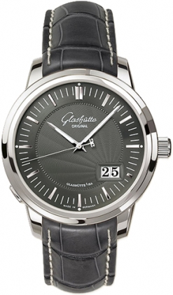 Glashutte Senator German Masterpiece 41mm Automatic Silver Case Blue Face Reps Watch