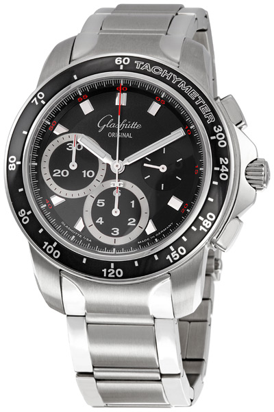 Glashutte Sport Evolution Chronograph Automatic Black Dial Mens Watch