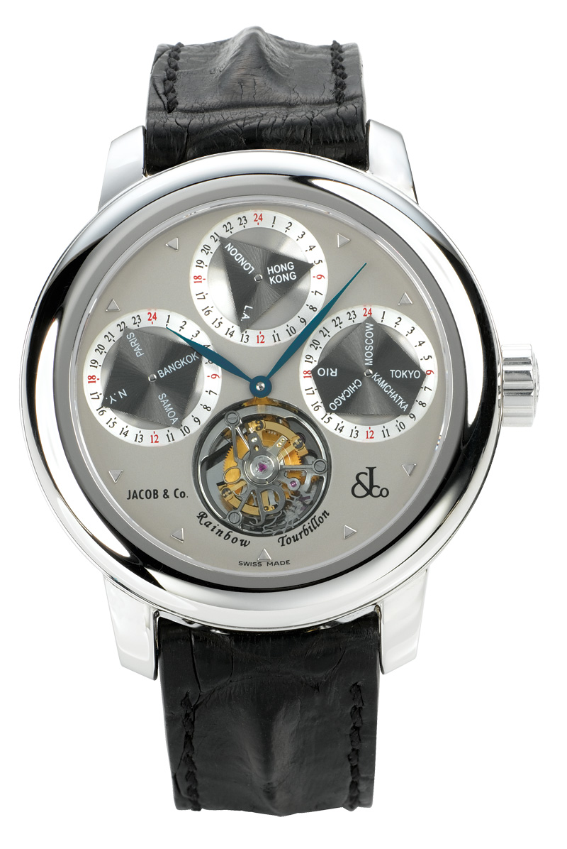Jacob & Co. Grey Tourbillon R2WG Rainbow Dial Replica Watch