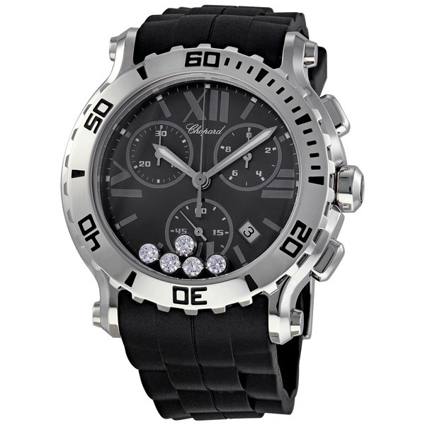 Chopard Happy Sport Quartz Chronograph Black Dial Water-Resistant 28mm Watch