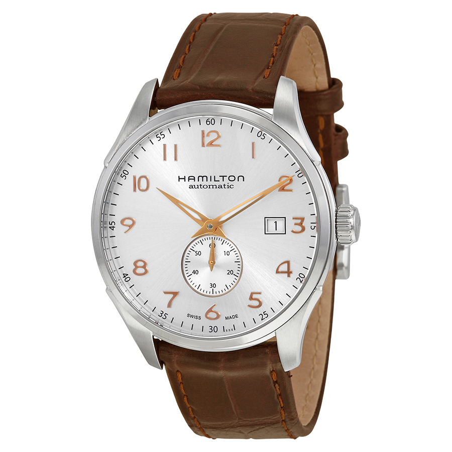 Hamilton Automatic Pilot Watch with Brown Leather Strap & Silver Dial