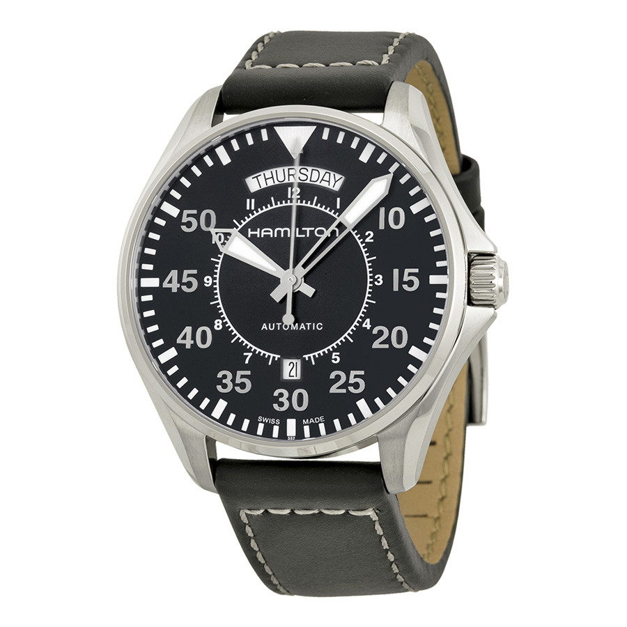 Hamilton H64615735 Clone: Swiss-Made, 41mm, Black Leather, Self-Winding, Sapphire Crystal Watch