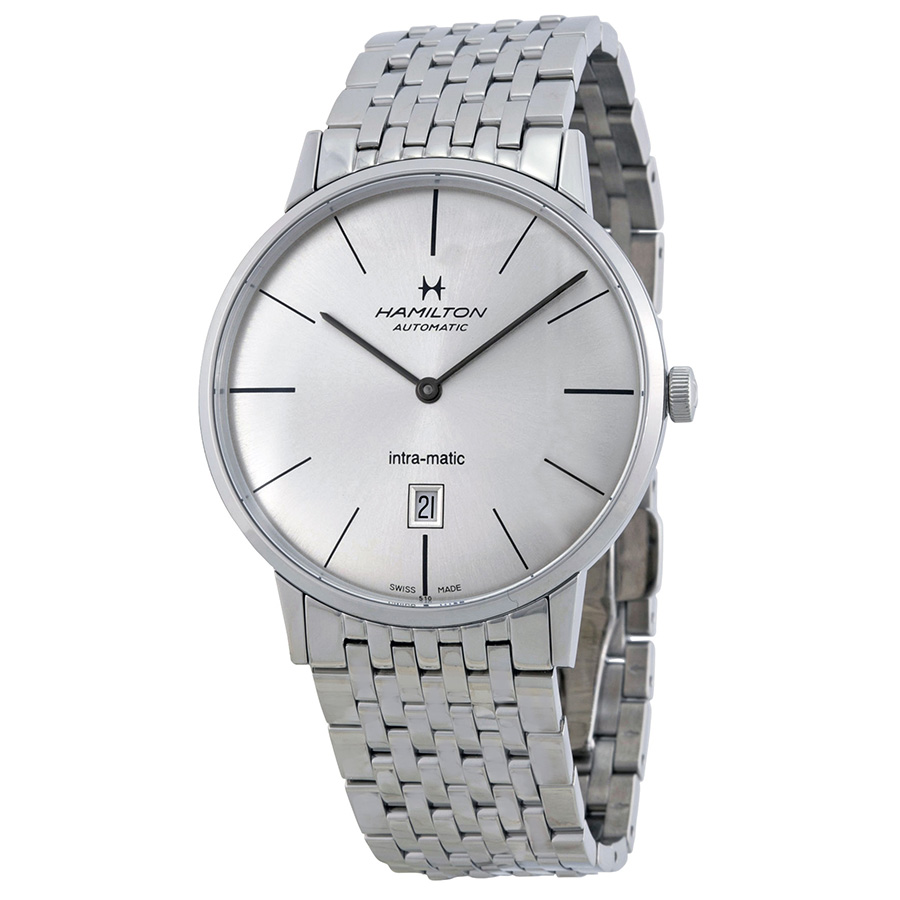 Hamilton Intra-Matic H38755151 Mens Watch - Swiss Automatic Chronograph 42mm Gold Bezel Black Face