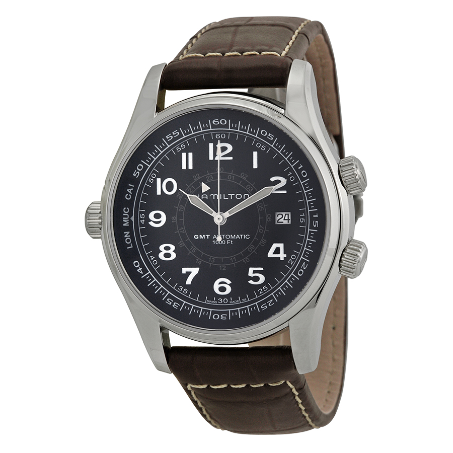 Hamilton Khaki Field Watch Swiss Clone with Chronograph Black Face Water-Resistant
