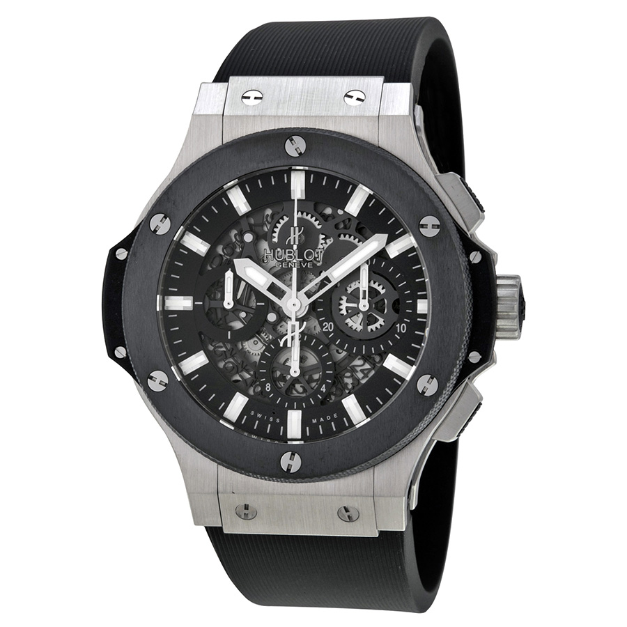 Hublot Classic Fusion Imitation Automatic Silver Case Jet Black Watch