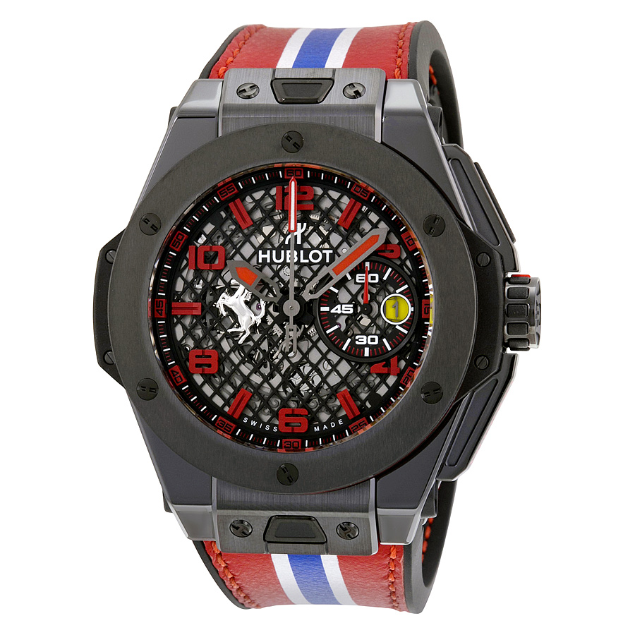 Hublot Criss-cross Mesh Black Coated 40mm Chronograph Watch Replica