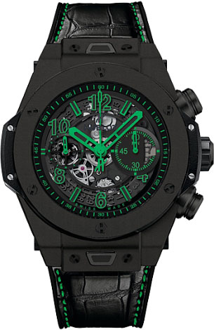 Hublot Big Bang Reps Automatic Chronograph Jet Black Face Stainless Steel Water-Resistant 42mm Watch
