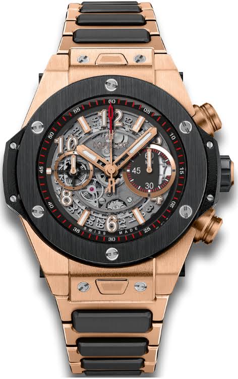 Hublot Classic Fusion 18K Rose Gold Self-Winding Sapphire Crystal Blue Face Watch