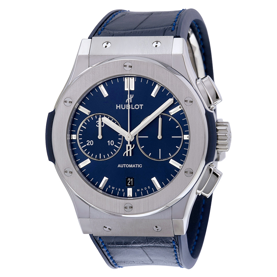 Hublot 521NX7170LR Blue Sunray Satin Blue Dial Automatic Chronograph Replica Watch
