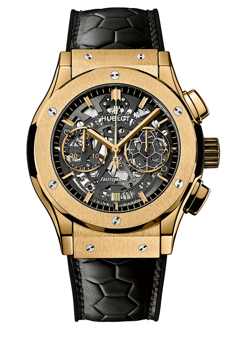 Hublot Classic Fusion Imitation Black Dial Automatic Chronograph Black Leather Watch