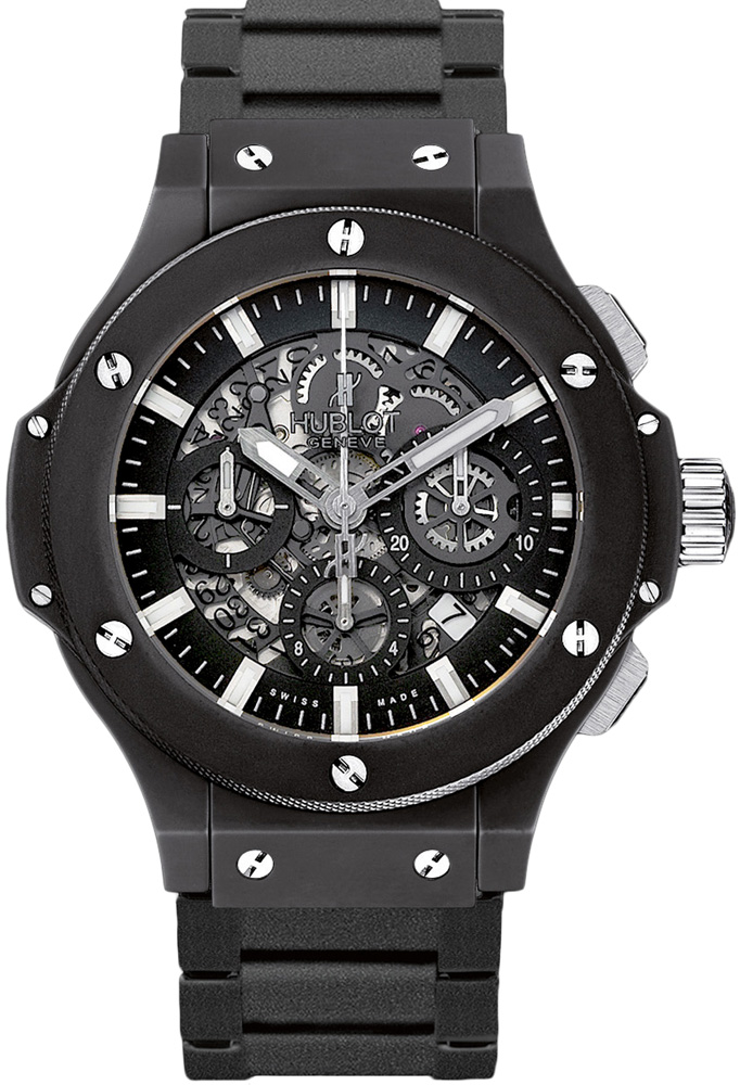 Hublot Big Bang Clone Automatic 45mm Black Ceramic Bezel Jet Black Face Water-Resistant Watch