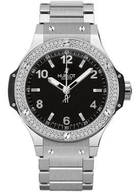 Hublot Big Bang Swiss Clone 36mm SS Automatic Chronograph Jet Black Face Watch