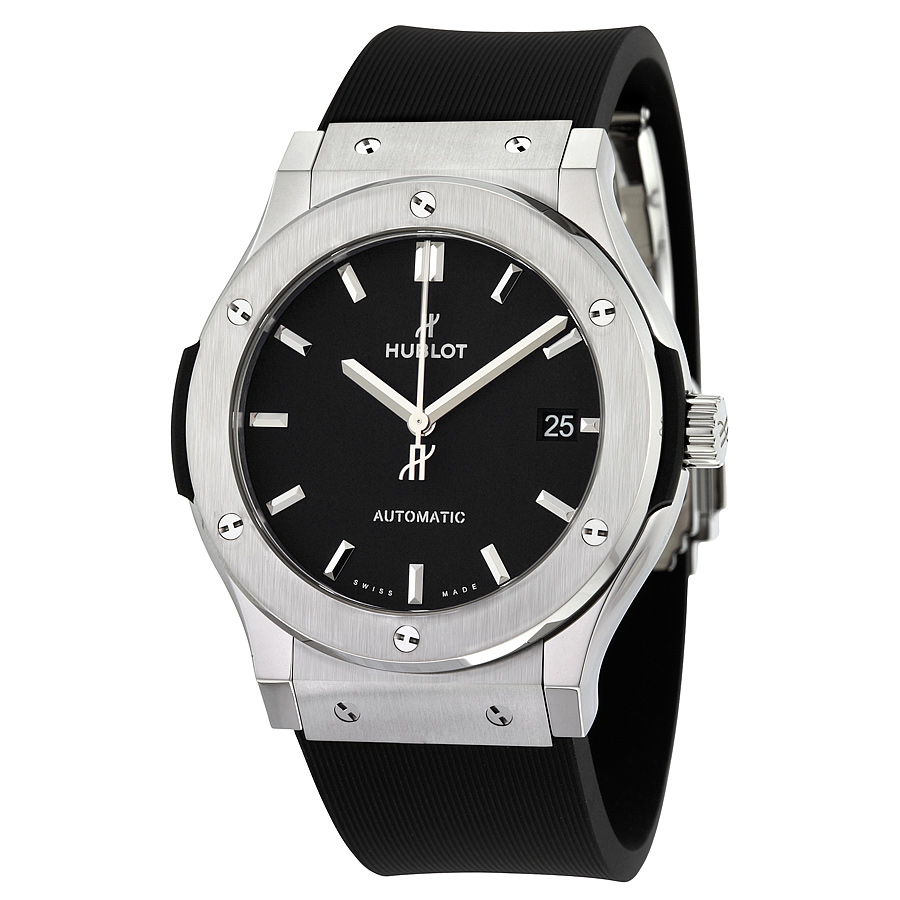 Hublot Classic Fusion Swiss Clone Automatic Jet Black Face 45mm Water Resistant Watch