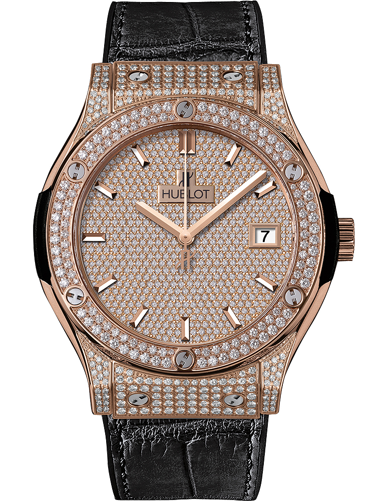 Hublot Classic Fusion 18K Gold Skeleton Dial Automatic Replica Watch
