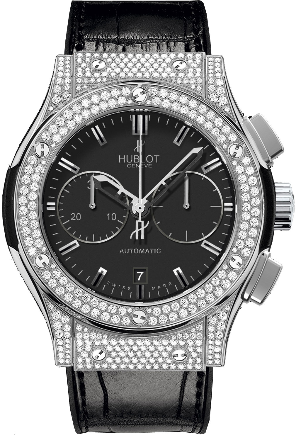 Hublot Classic Fusion Titanium Case w/ Diamond Accents Automatic Chronograph Watch