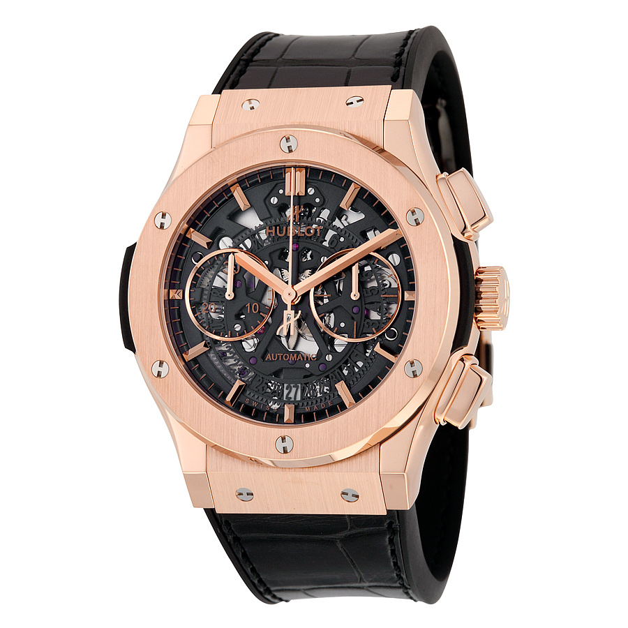 Hublot Classic Fusion 18K Rose Gold Skeleton Dial Automatic Watch