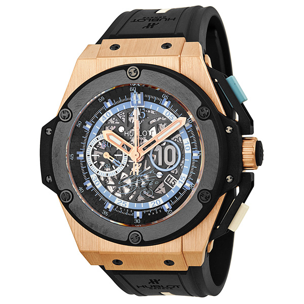 Hublot UEFA Euro Skeleton Automatic Jet Black Dial Mens Watch