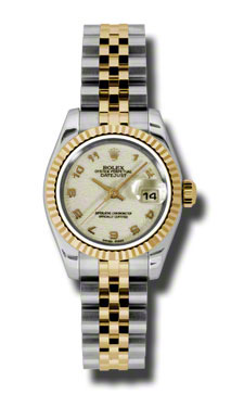 Classic Rolex Datejust 179173IJAJ Ivory Clone 36mm Diamond Accents Watch