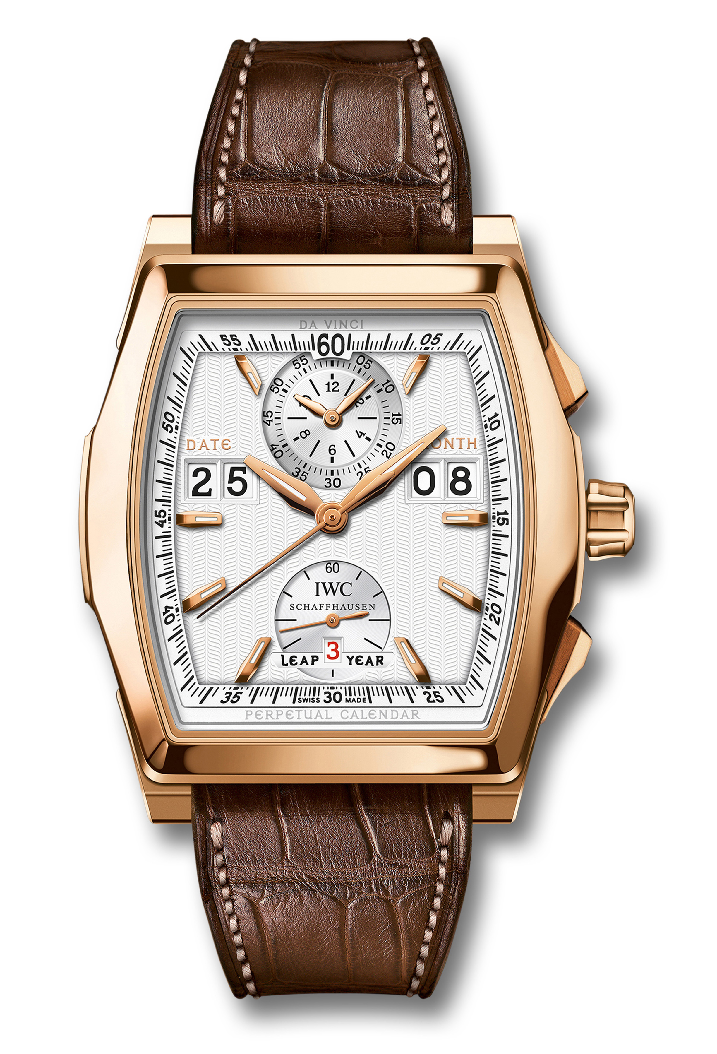 IWC Da Vinci 18k Rose Gold Automatic Chronograph Timepiece Watch