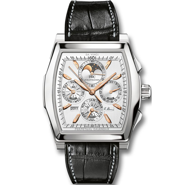 IWC Da Vinci Swiss Clone Automatic 45mm Titanium Case Jet Black Face Water-Resistant Watch