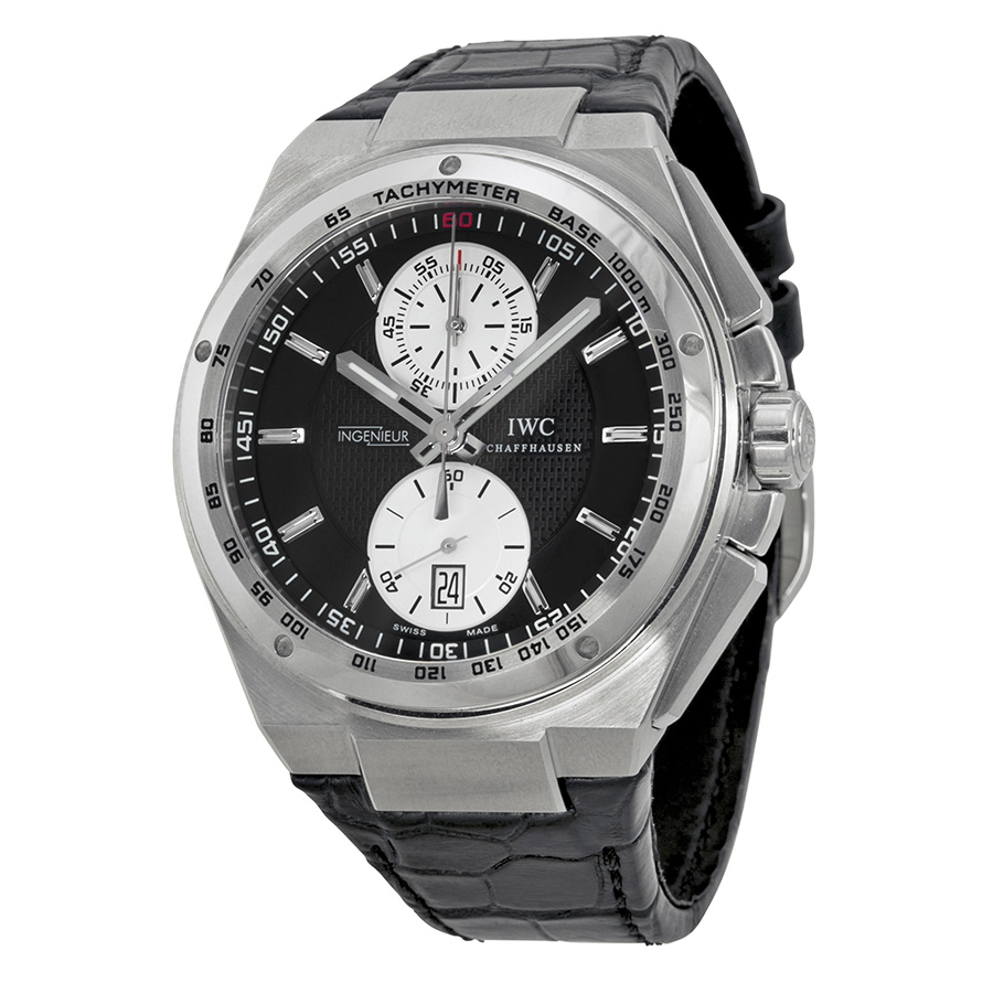 IWC Ingenieur Clone Automatic Chronograph Jet Black Face 44mm Water-Resistant Watch