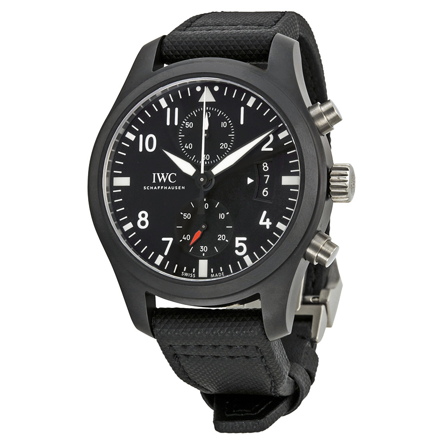 IWC Pilot Swiss Automatic Chronograph Watch – Steel Case, Black Dial, 44mm
