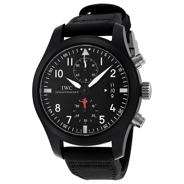 IWC Pilots IW388001 Black Ceramic Titanium Pilot Watch - Automatic Chronograph with Jet Black Dial