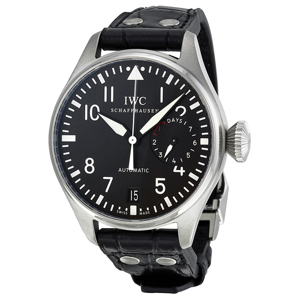 IWC Pilots Automatic Chronograph 500901 Mens Watch with Jet Black Face and Titanium Case