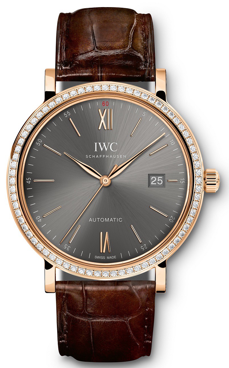 IWC Portofino Classic 18K Rose Gold Automatic Black Dial Chronograph Watch
