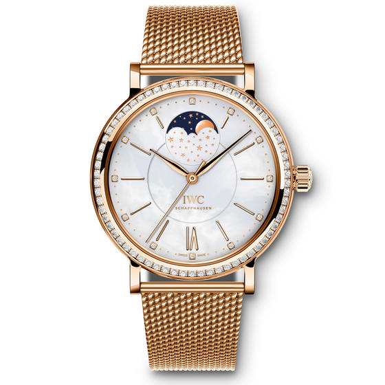 IWC Portofino Swiss Clone Automatic Watch - 41mm Steel Mesh - Blue Sunray Dial - 30m Water Resistant