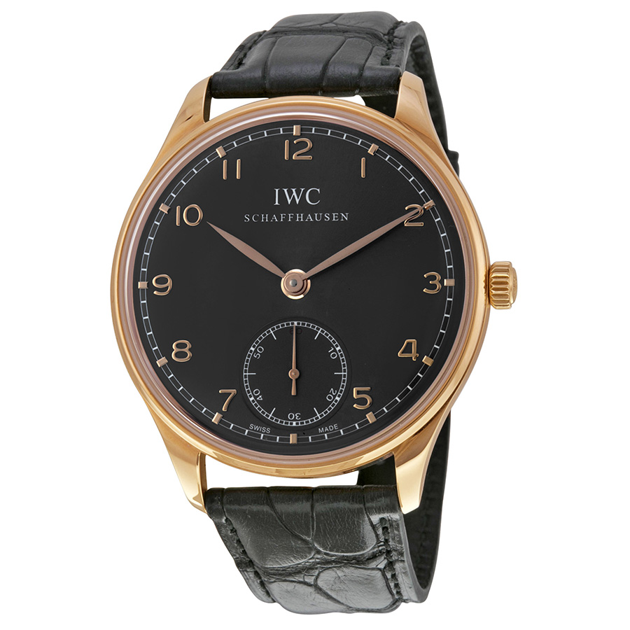 IWC Portuguese Clone Automatic 45mm Black Steel Band Watch