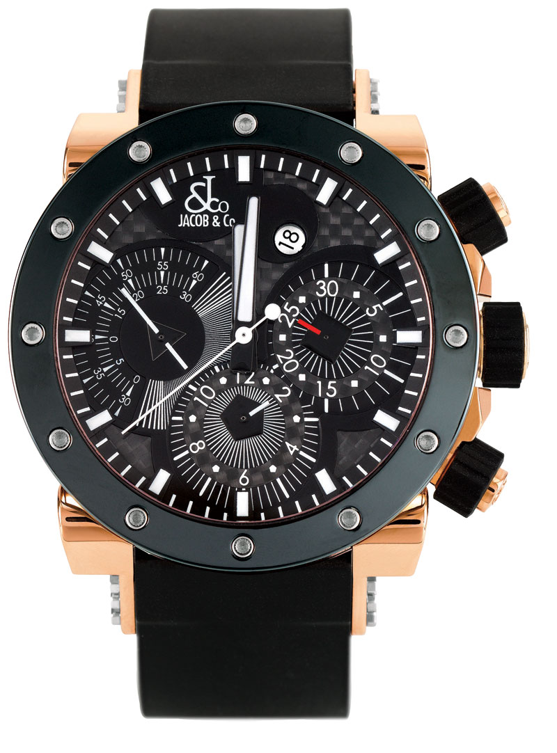 Jacob & Co. Epic II Chronograph Automatic Jet Black Face 42mm Replica Watch