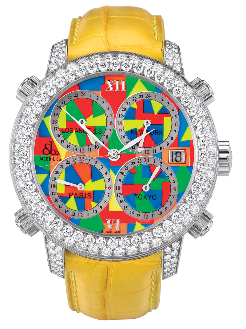 Jacob & Co. World Timer h24T1SSDC - Elegant Dual-Crown Chronograph Auto-Watch