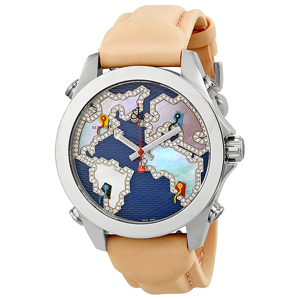 Jacob & Co. JCM124 Aviator Chrono 5 Zones Blue Enamel w/Diamond Accents 1.35ct Luxury Watch