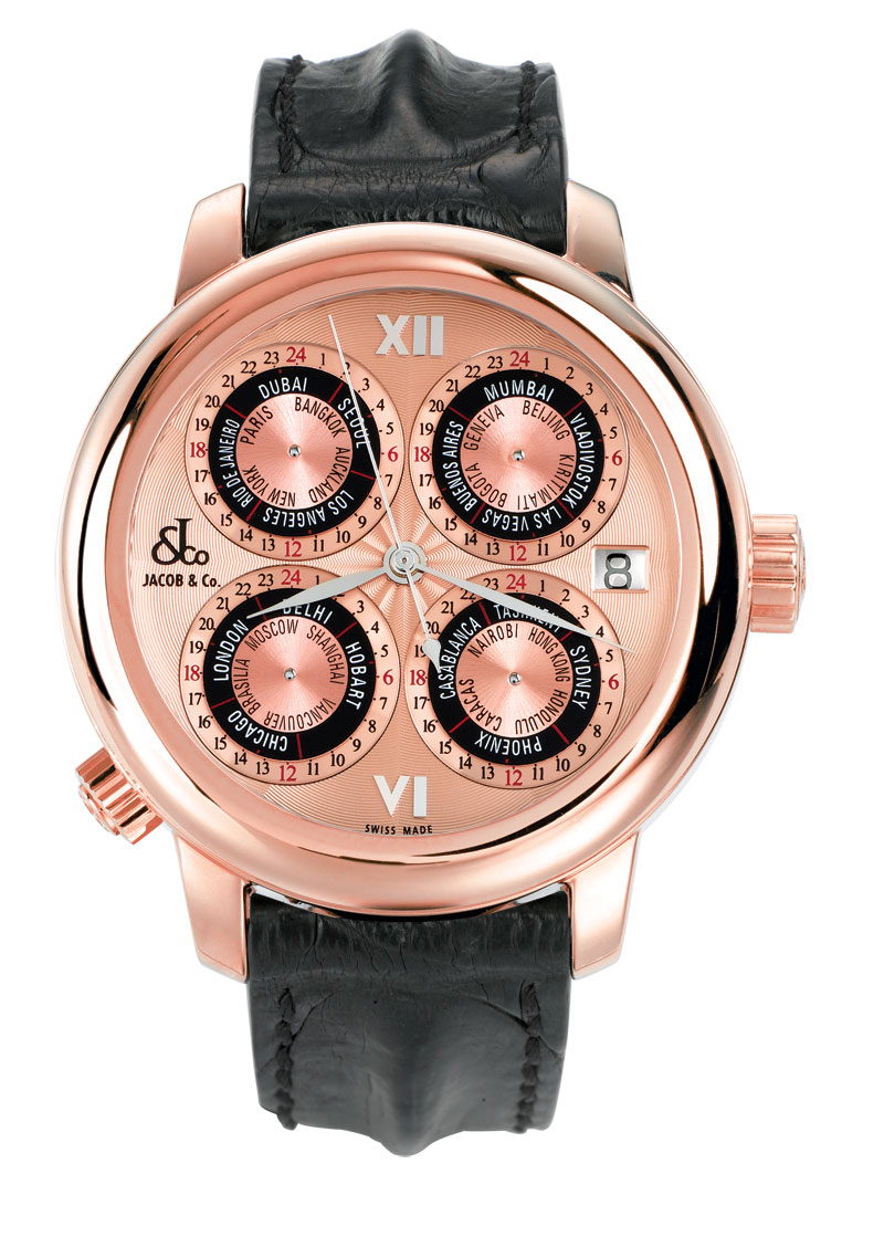 Jacob & Co. GMT Masterpiece Rose Gold Automatic, Multi-Time Zone Watch