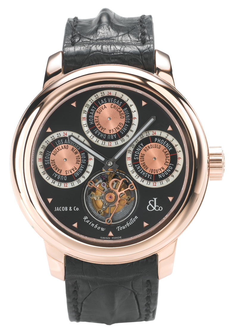 Jacob & Co. Rose Gold Tourbillon Rainbow Dial Watch - 18k Luxury Timepiece